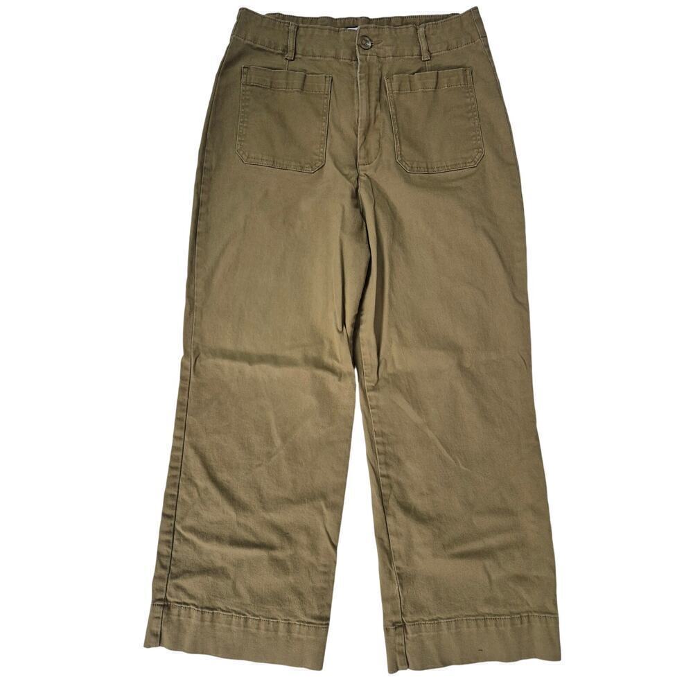 Bagatelle Collection New York Khaki Green Wide Leg Cotton Blend Pant Sz 12